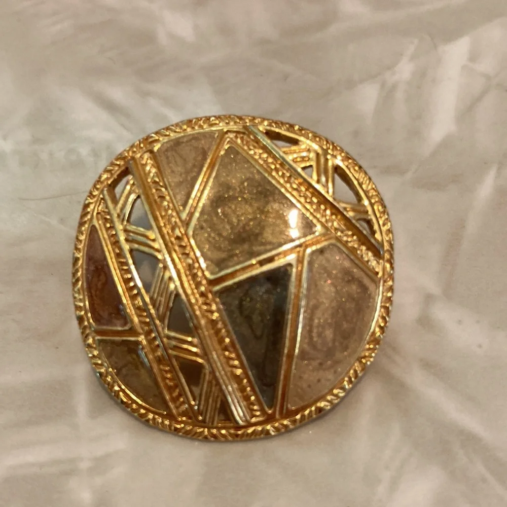 Vintage 80โs Edgar Berebi Geometric Enamel Earrings - Picture 2 of 5